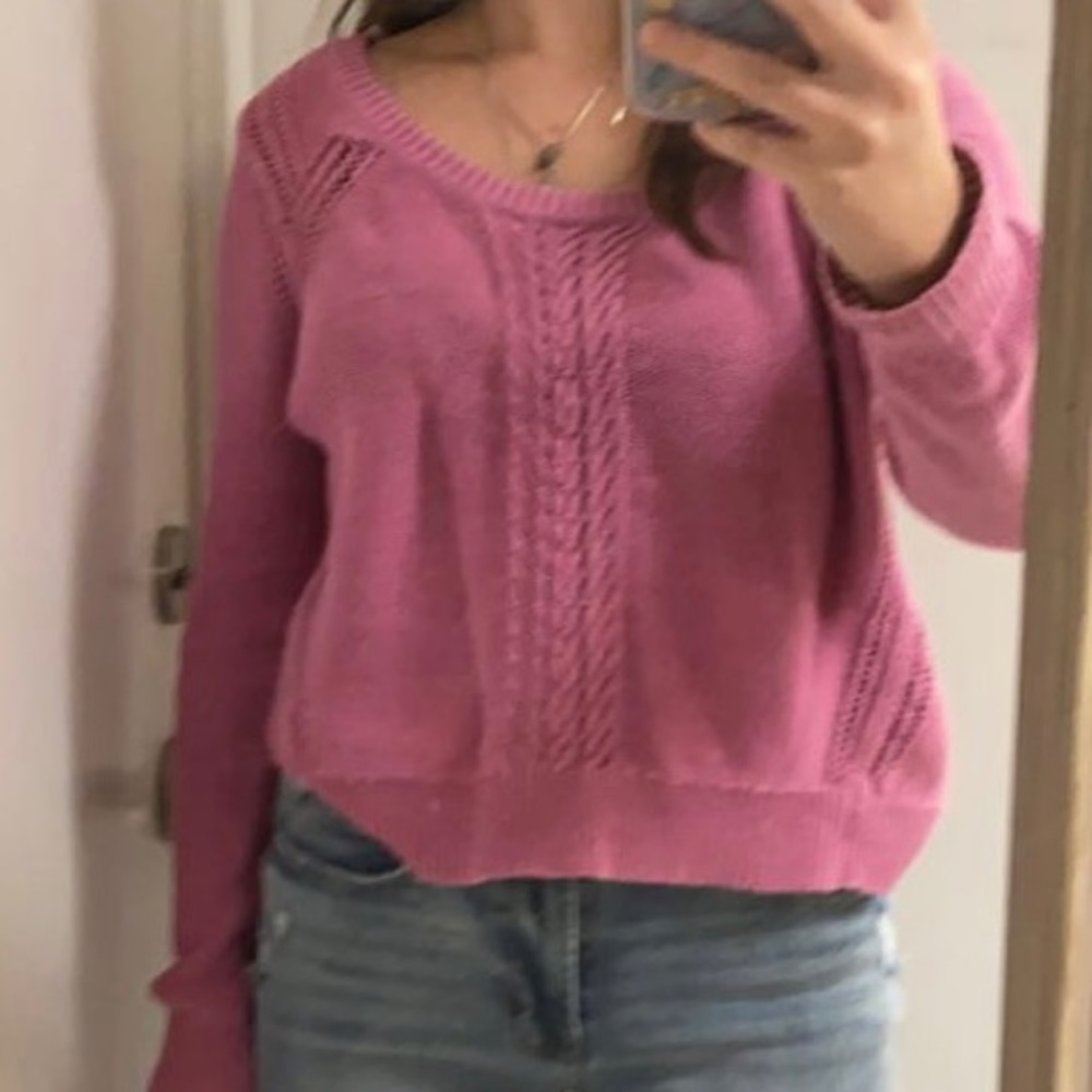 Pink Knitted Sweater: comfy, breathable
